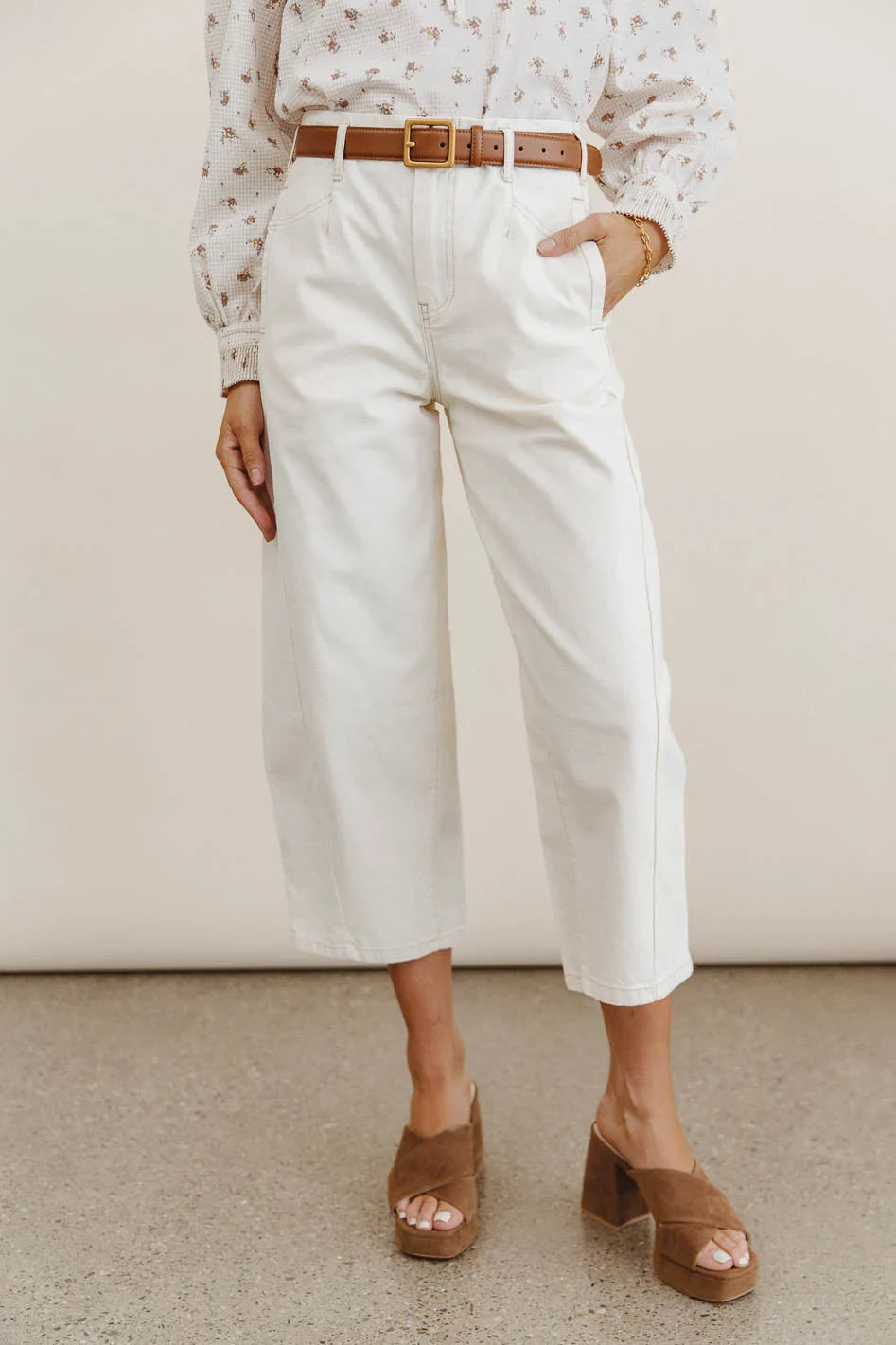 Sephrina Barrel Pants in Ecru FINAL SALE