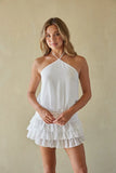 Maxine Chiffon Ruffle Mini Romper Dress