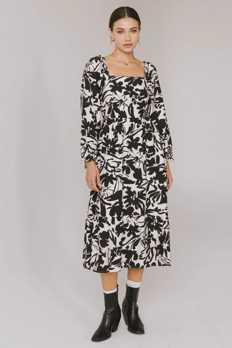 Soren Midi Dress in Black FINAL SALE