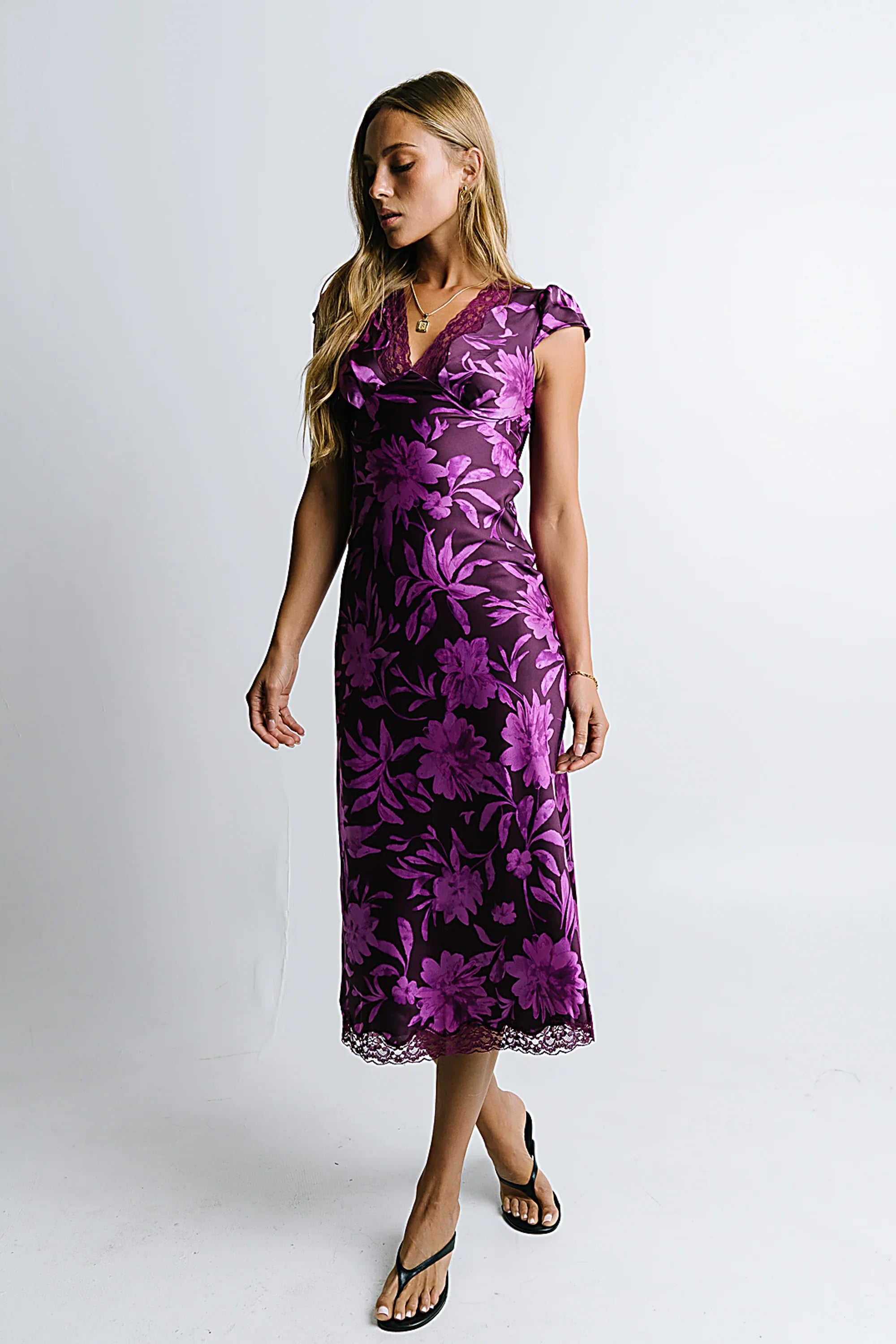 Cashe Lace Trim Maxi Dress FINAL SALE