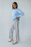 Kimmie Striped Straight Leg Jeans