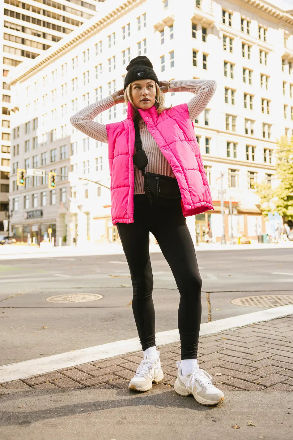Caelan Puffer Vest in Pink FINAL SALE