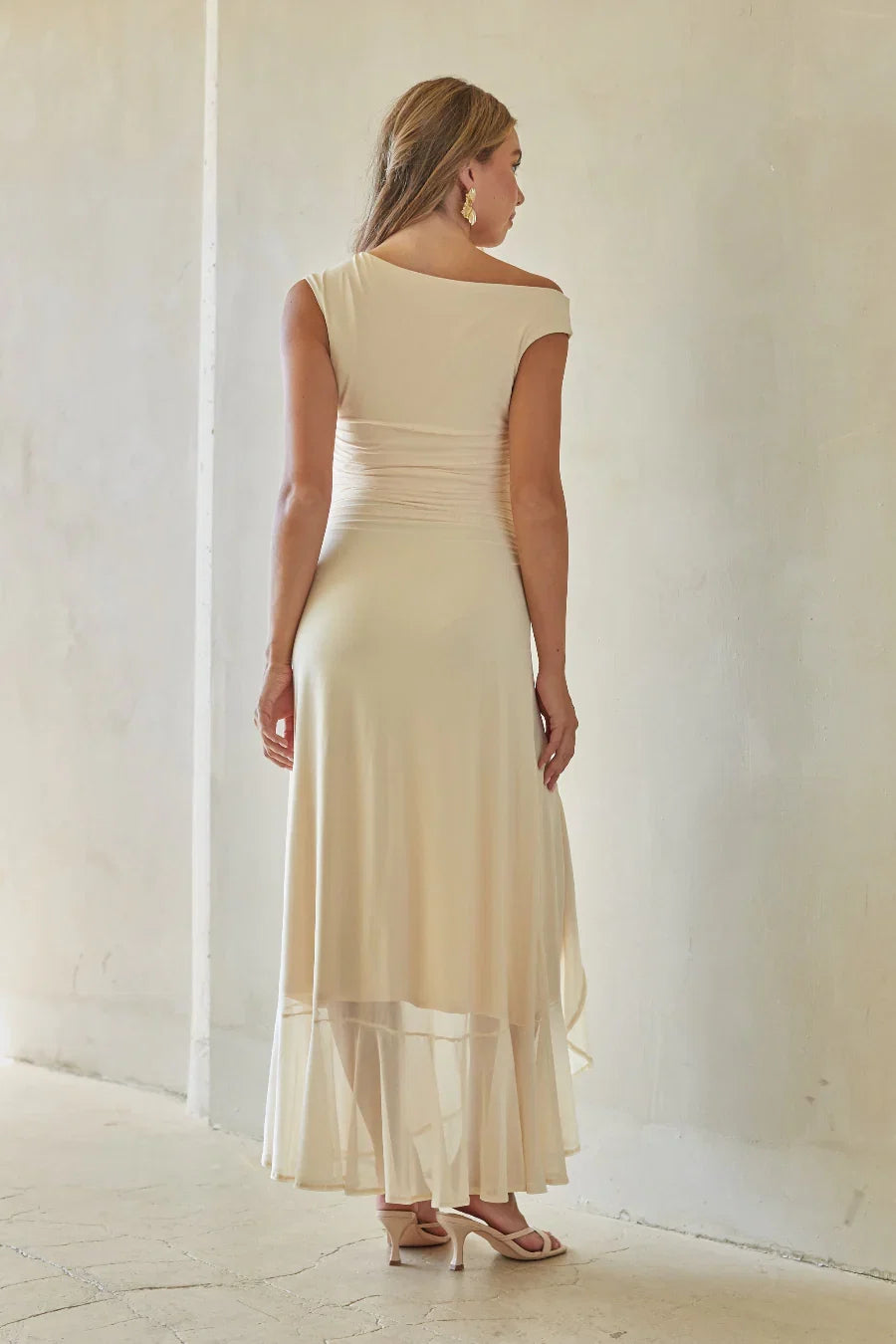 Raquel Mesh Ruffle Maxi Dress