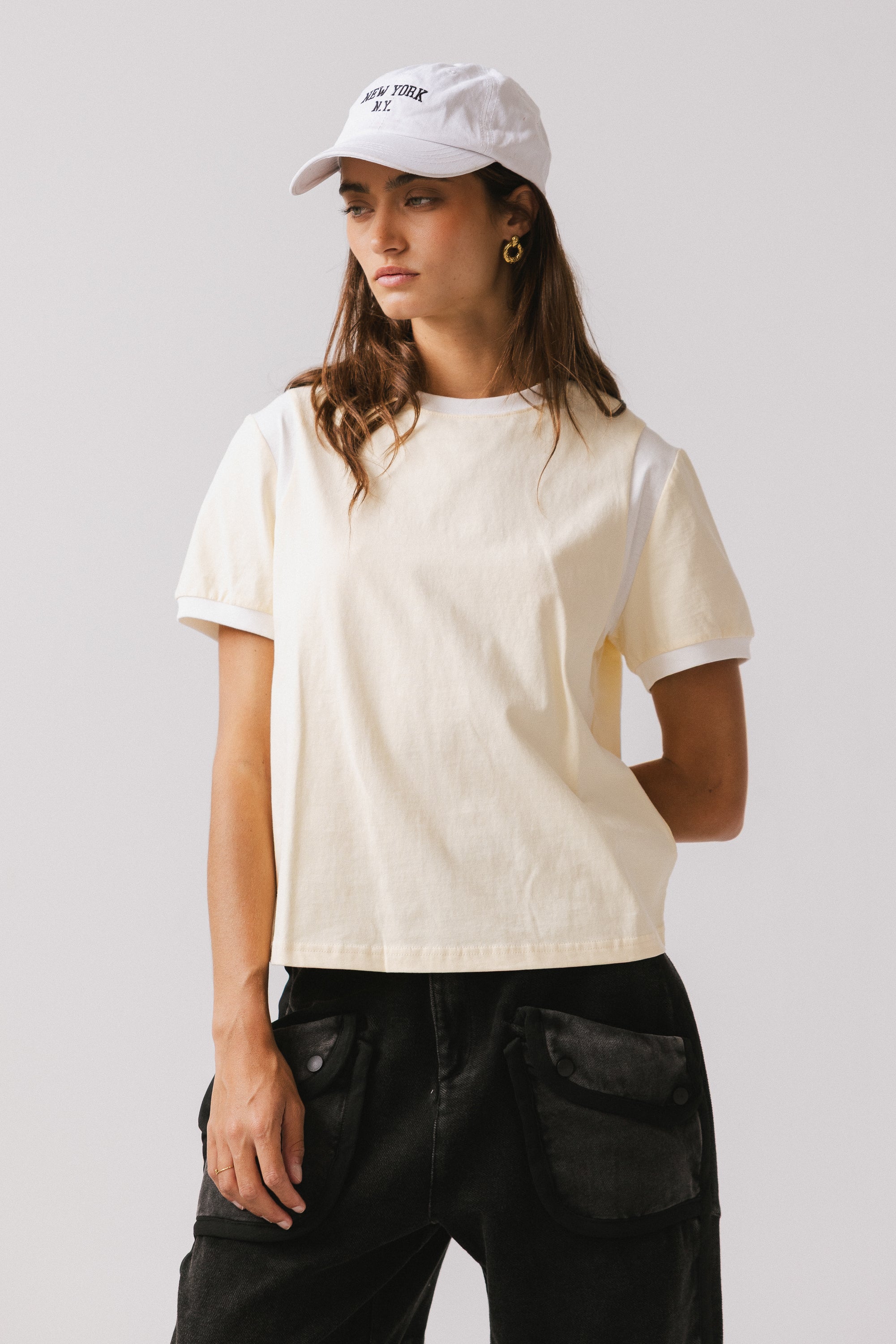 Emma Contrast Top in Yellow FINAL SALE