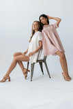 Russel Mesh Mini Dress in Mauve
