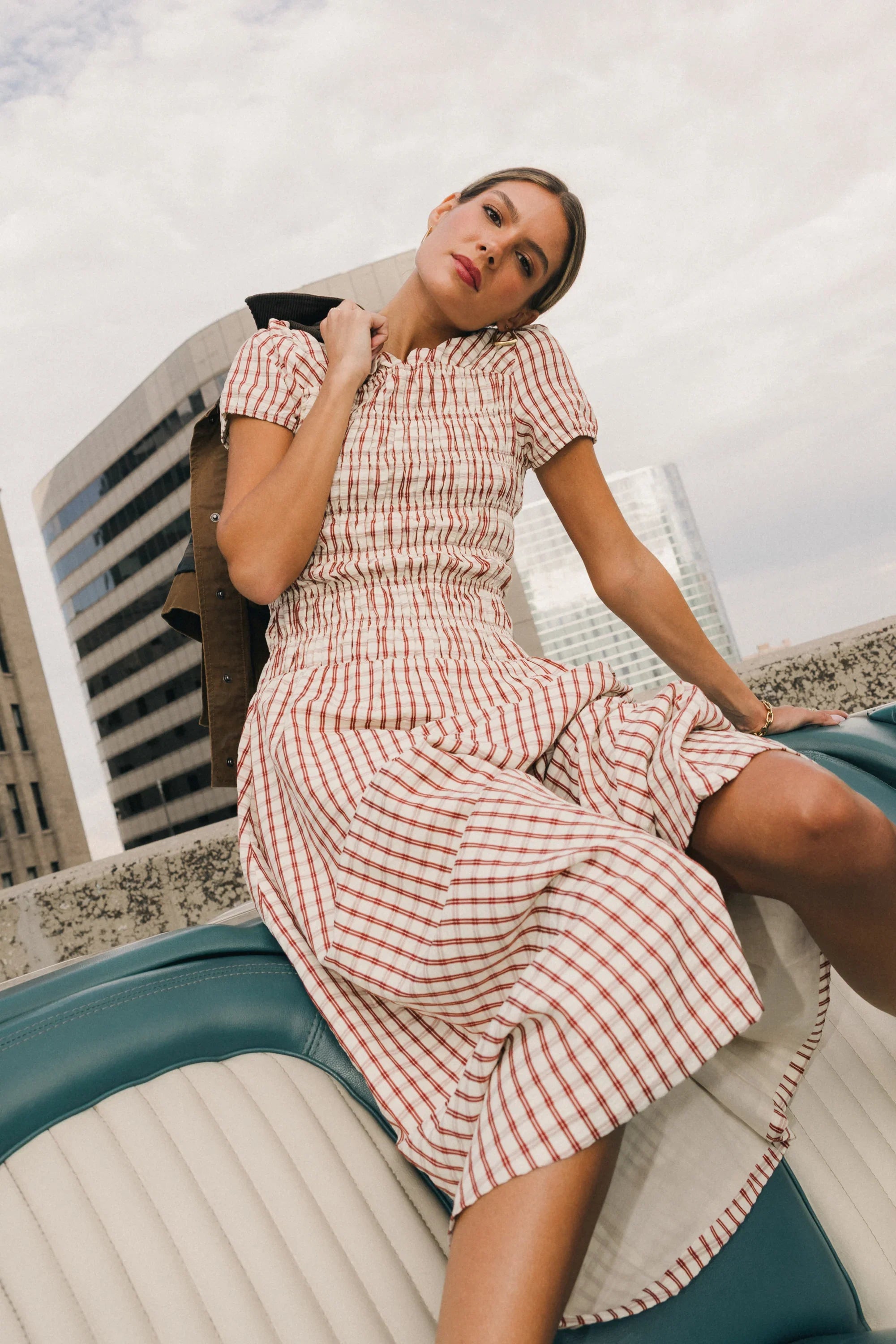 Erin Smocked Maxi Dress in Red FINAL SALE
