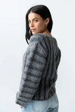 Zamara Ribbed Sweater in Charcoal
