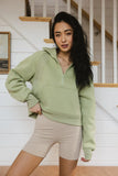 Alyssa Half Zip in Sage FINAL SALE