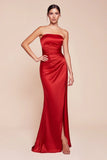 NICOLETTE GOWN STRAPLESS LUXE SATIN DRESS SCARF