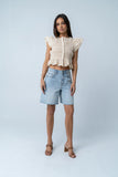 Holly Smocked Blouse in Cream