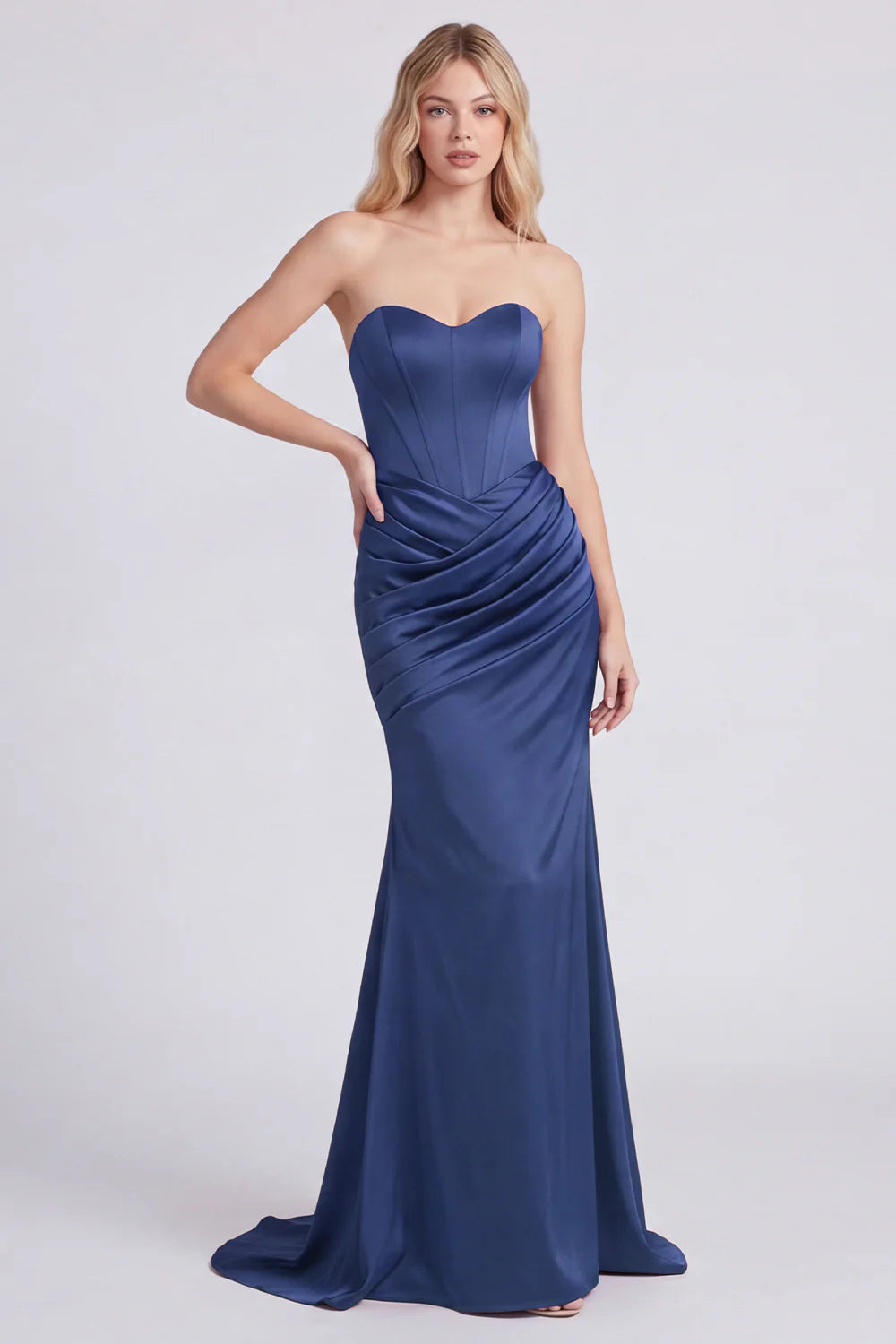 Sweetheart Burgundy Ruched Corset Mermaid Formal Dress