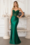 Traci Gown Metallic Satin Corset Dress
