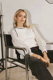Montie Striped Sweater Top in Cream FINAL SALE