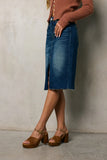 Jayna Denim Midi Skirt FINAL SALE