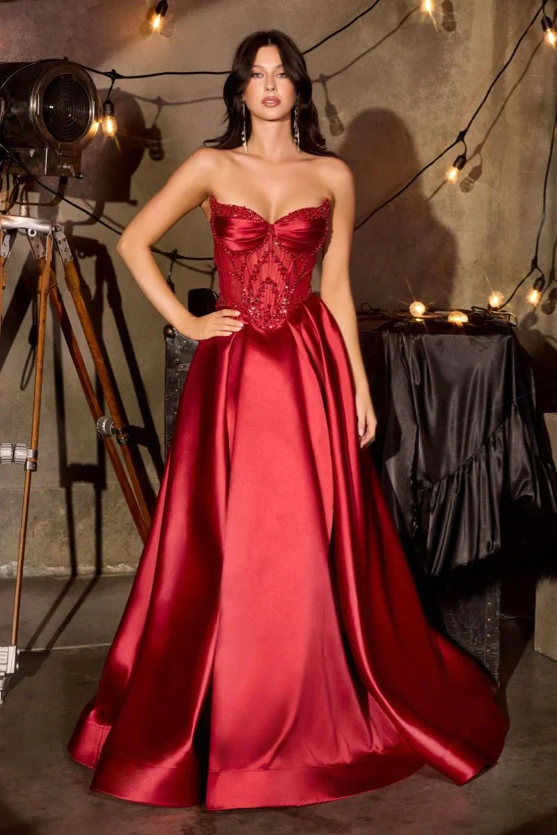 Annika Gown A line Corset Dress With Pockets
