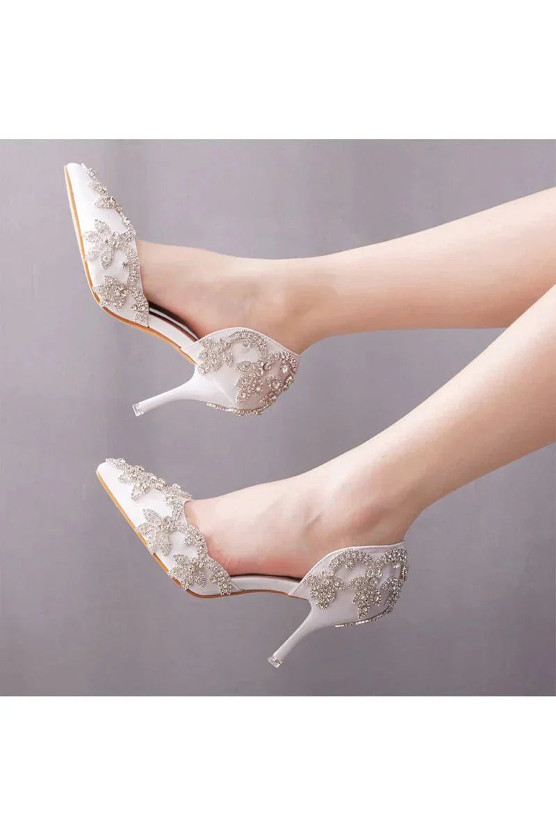 Womans Wedding Shoes Pointed Toe rhinestone Stiletto