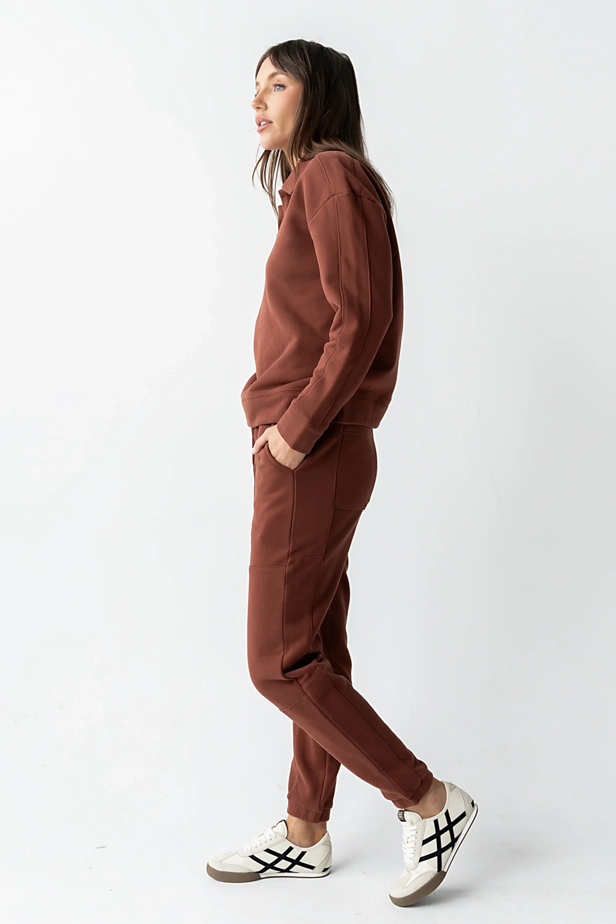 Patricia Barrel Sweatpants in Burgundy FINAL SALE
