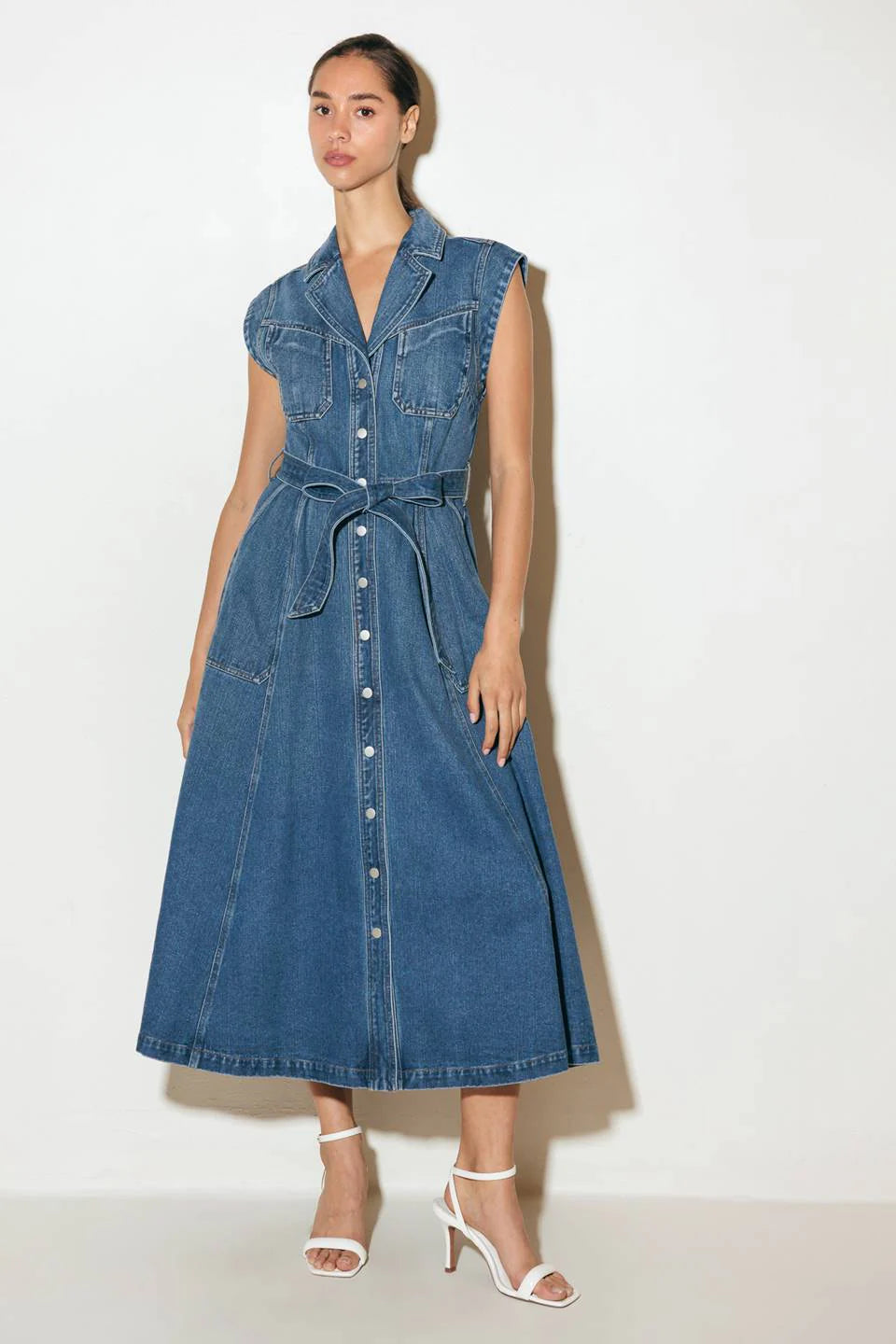 Ellery Washed Denim Midi Shirt Dress FINAL SALE
