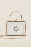 Womens Clear PVC Rhinestones Crossbody Evening Clutch Bags
