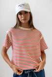 Ryker Striped T Shirt in Red FINAL SALE