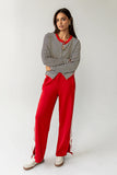 Josy Button Front Cardigan in Red FINAL SALE