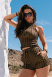 Willow Textured Top in Brown