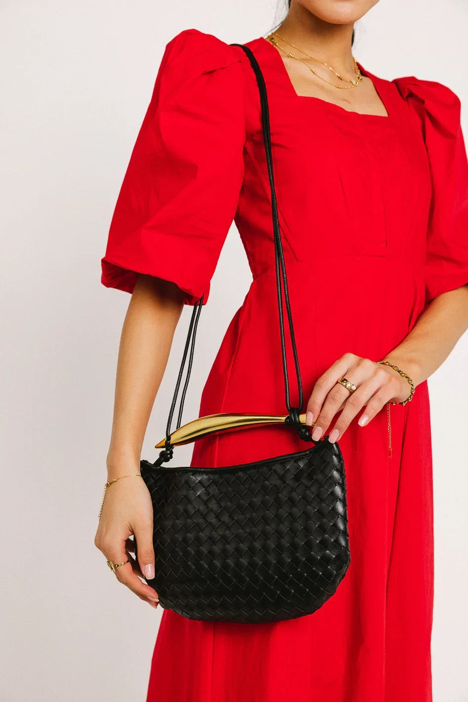 Tobias Woven Bag in Black