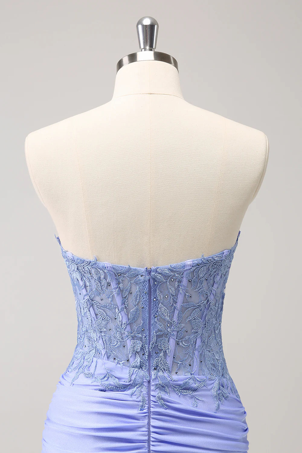 Glitter Lilac Tight Sweetheart Corset Short Pleated Homecoming Dress with Beading