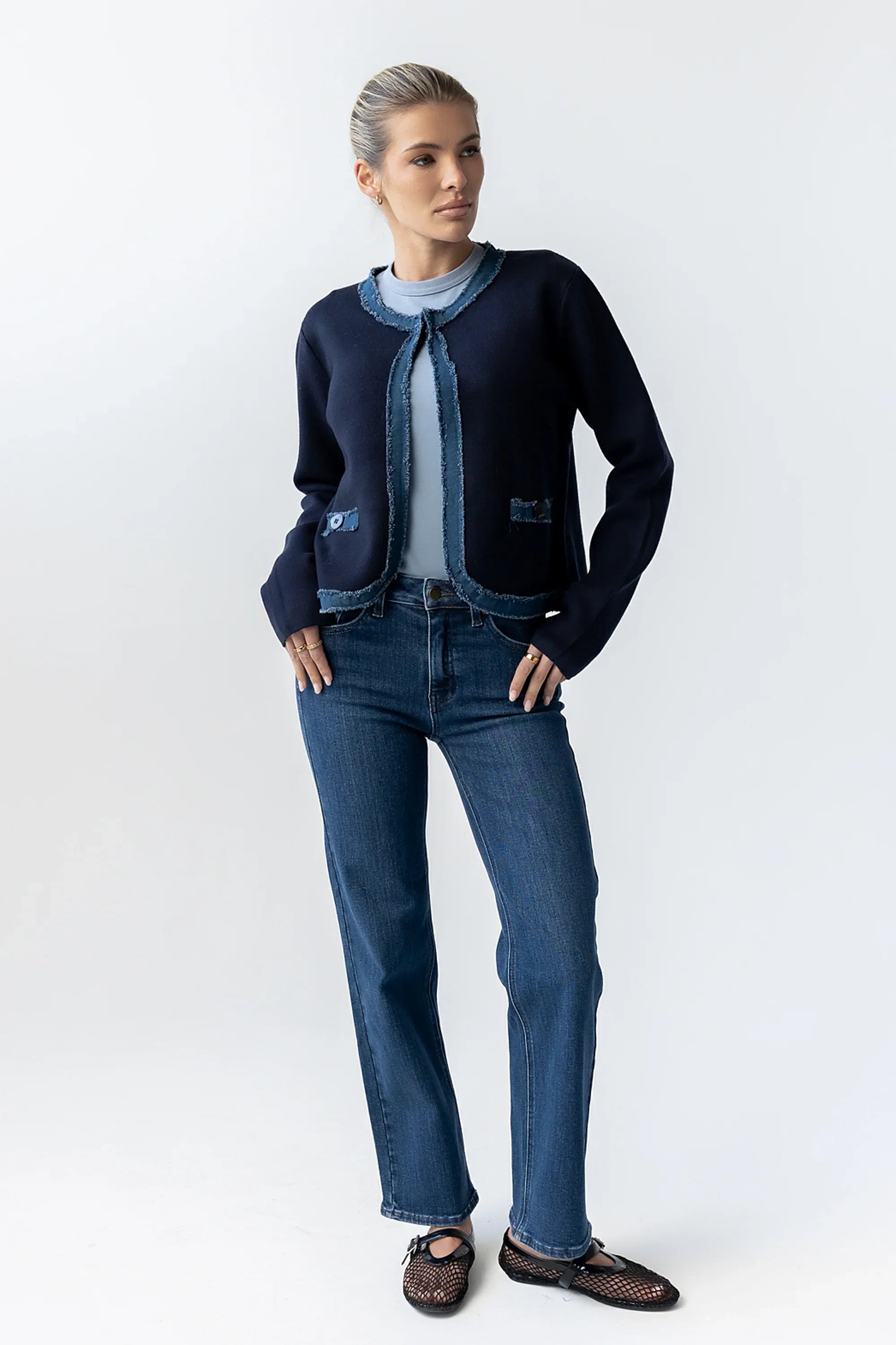Topaz Contrast Cardigan FINAL SALE
