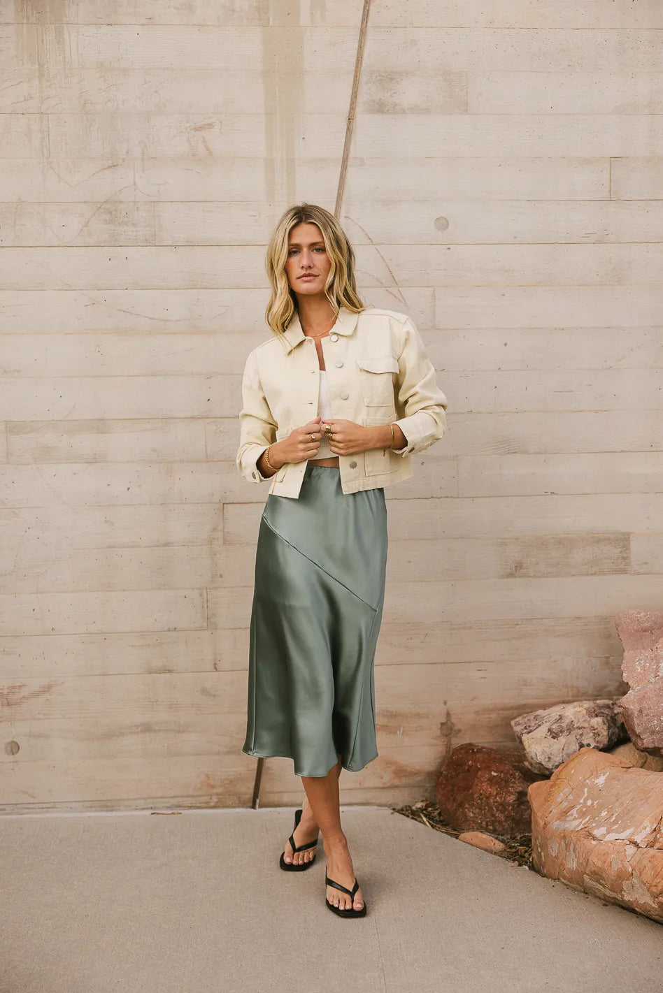 Zada Midi Skirt in Sage FINAL SALE