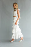 Dawn Bow Strap Bustier Top Tiered Ruffle Skirt Set
