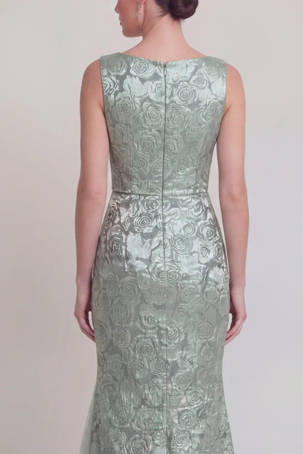 Blush Jacquard Mermaid Mother of the Bride Dress