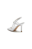 White Bridal Heels with Lace Appliques