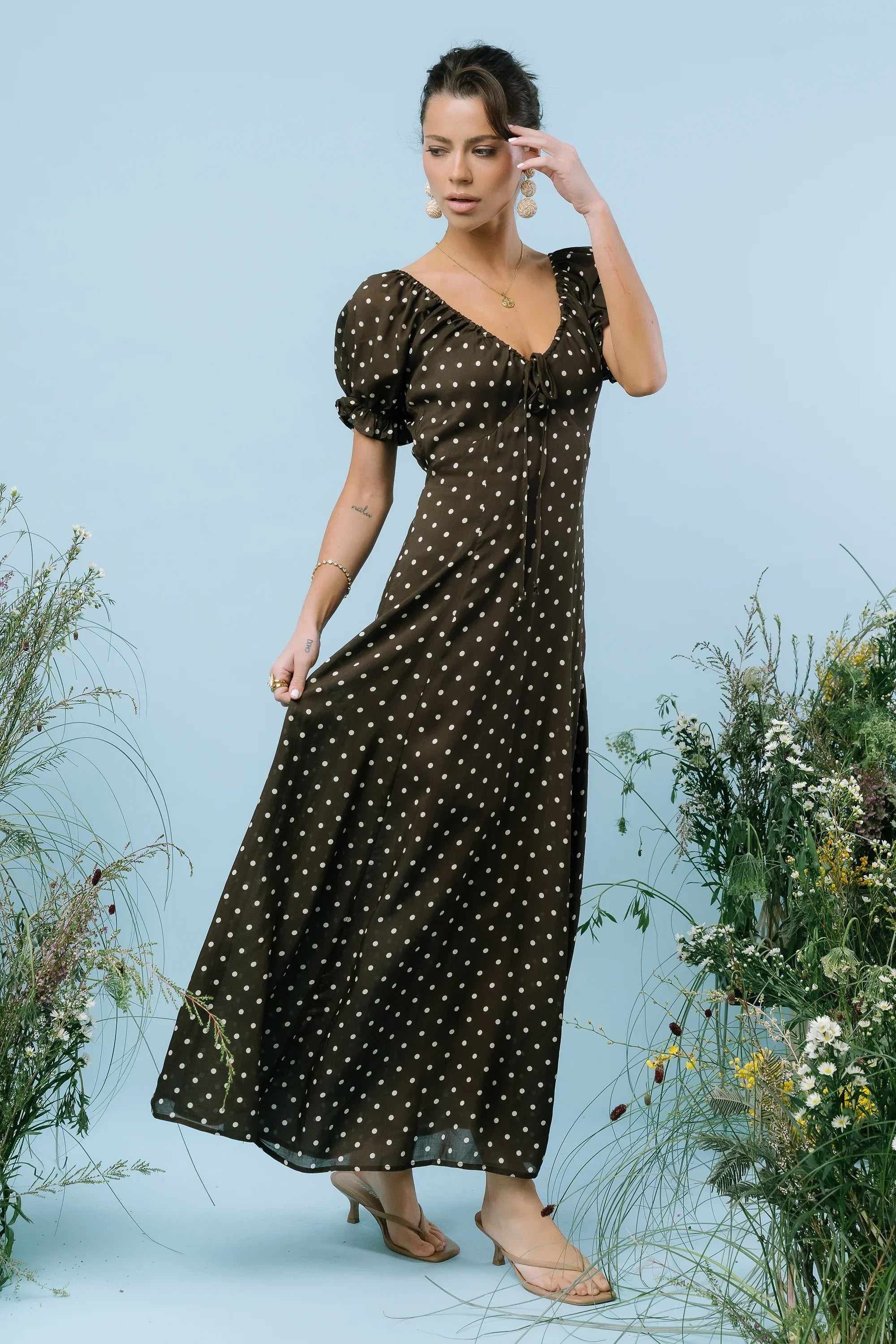 Julianna Polka Dot Maxi Dress
