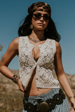 Kiara Crochet Button Vest