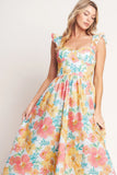 SOFT SUNSHINE FLORAL MIDI DRESS