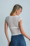 Brandy Mesh Top in White