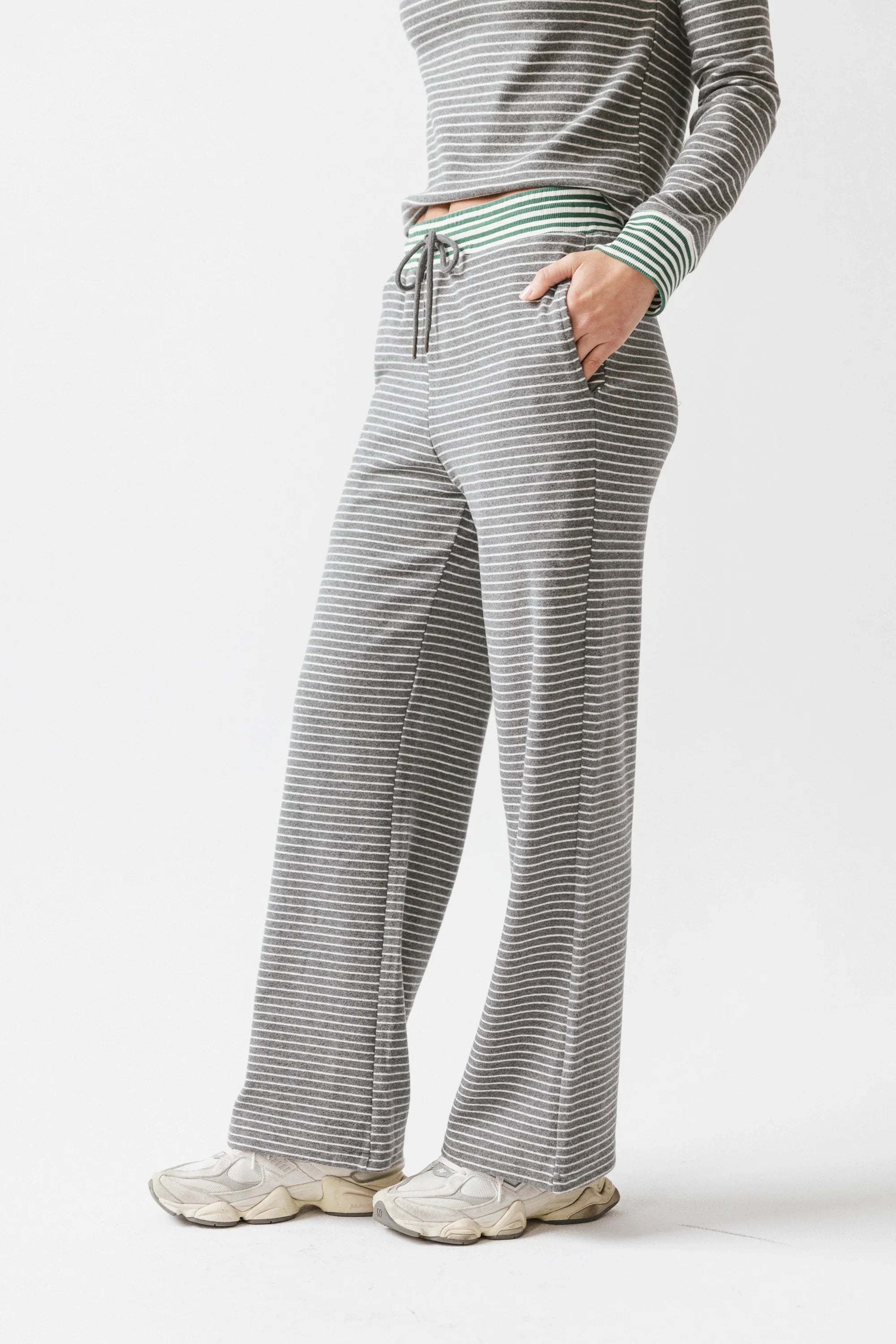 April Striped Pants in Grey FINAL SALE