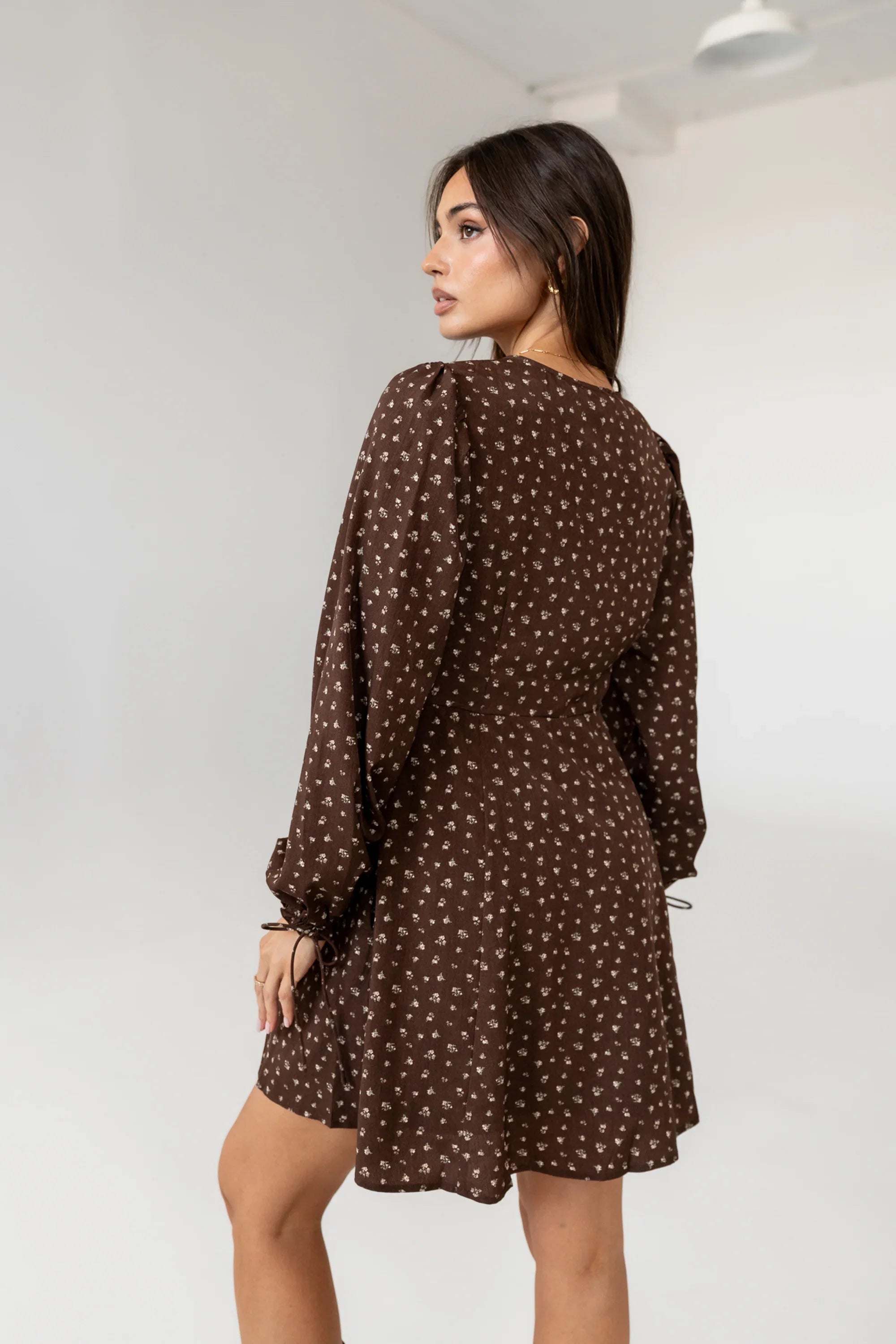 Myles Floral Mini Dress in Burgundy FINAL SALE