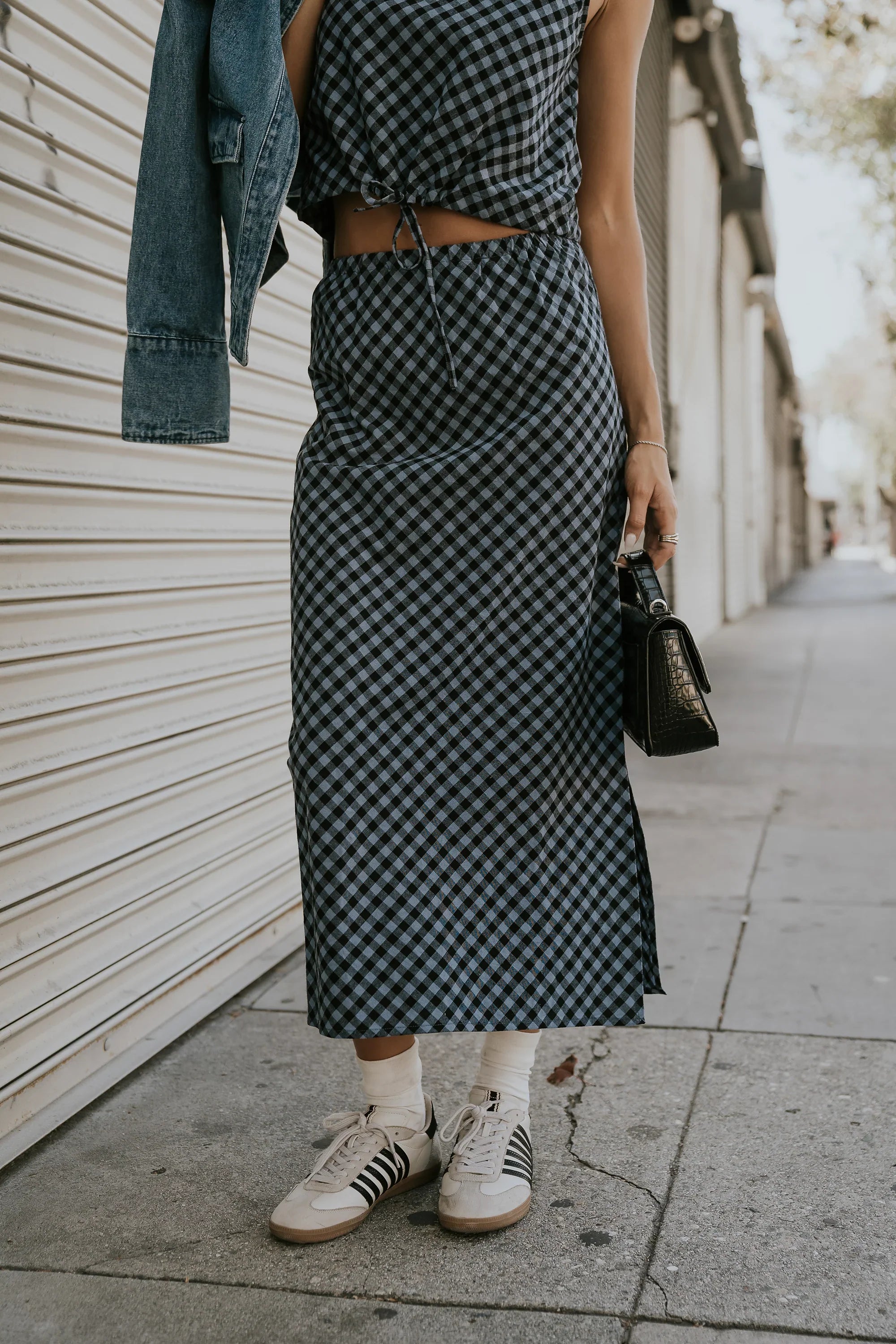 Baylor Plaid Midi Skirt