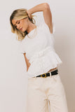 Anya Textured Blouse in Off White FINAL SALE