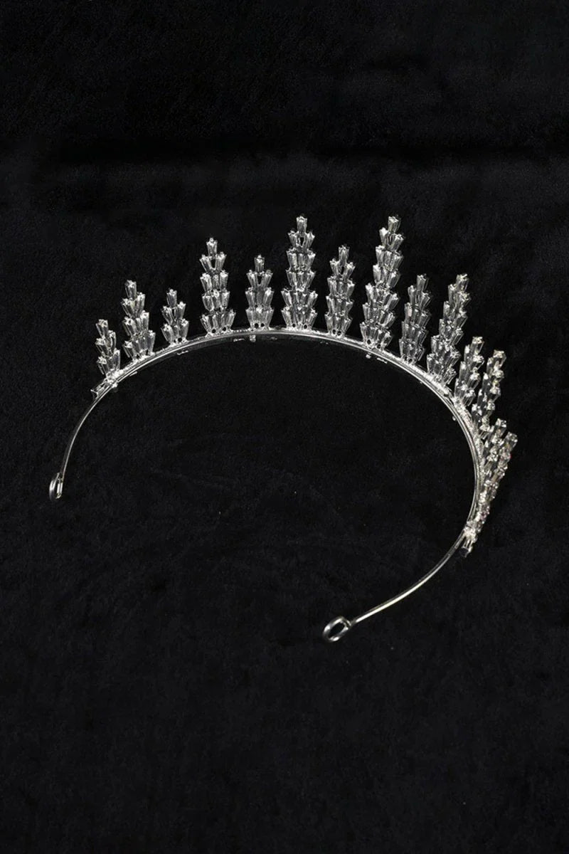 Silver Crystal Tiara For Women