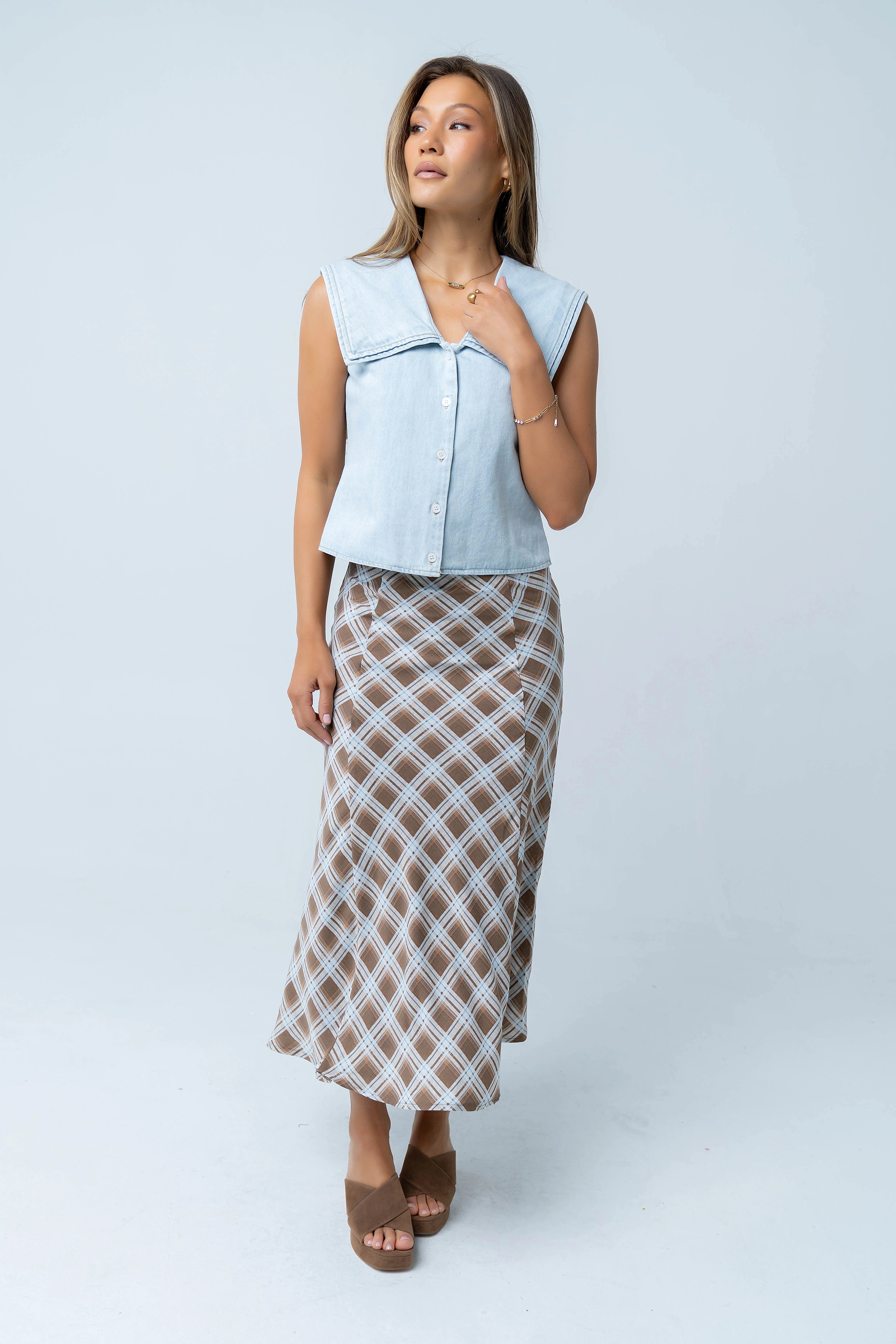 Zadie Plaid Maxi Skirt