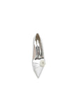 Beaded Pointed Toe Slip on Wedding Shoes With Flower