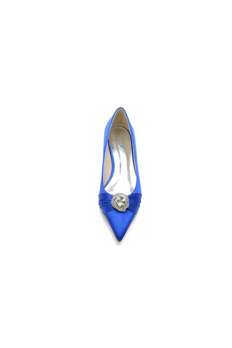 Cocktail Pointed Toe Flats With Crystal