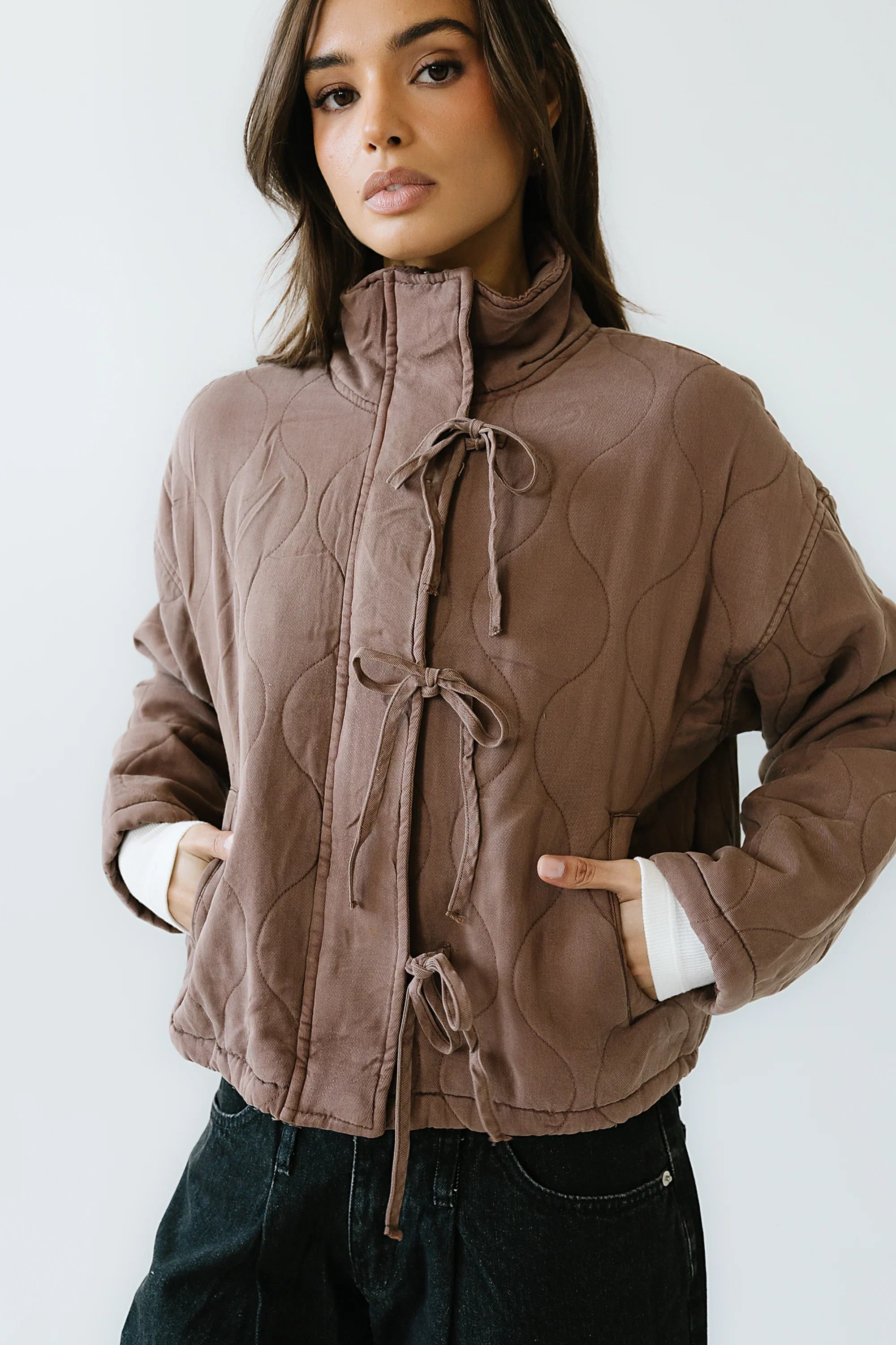 Quinn Quilted Jacket in Brown FINAL SALE