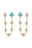 Double Piercing Turquoise Earrings