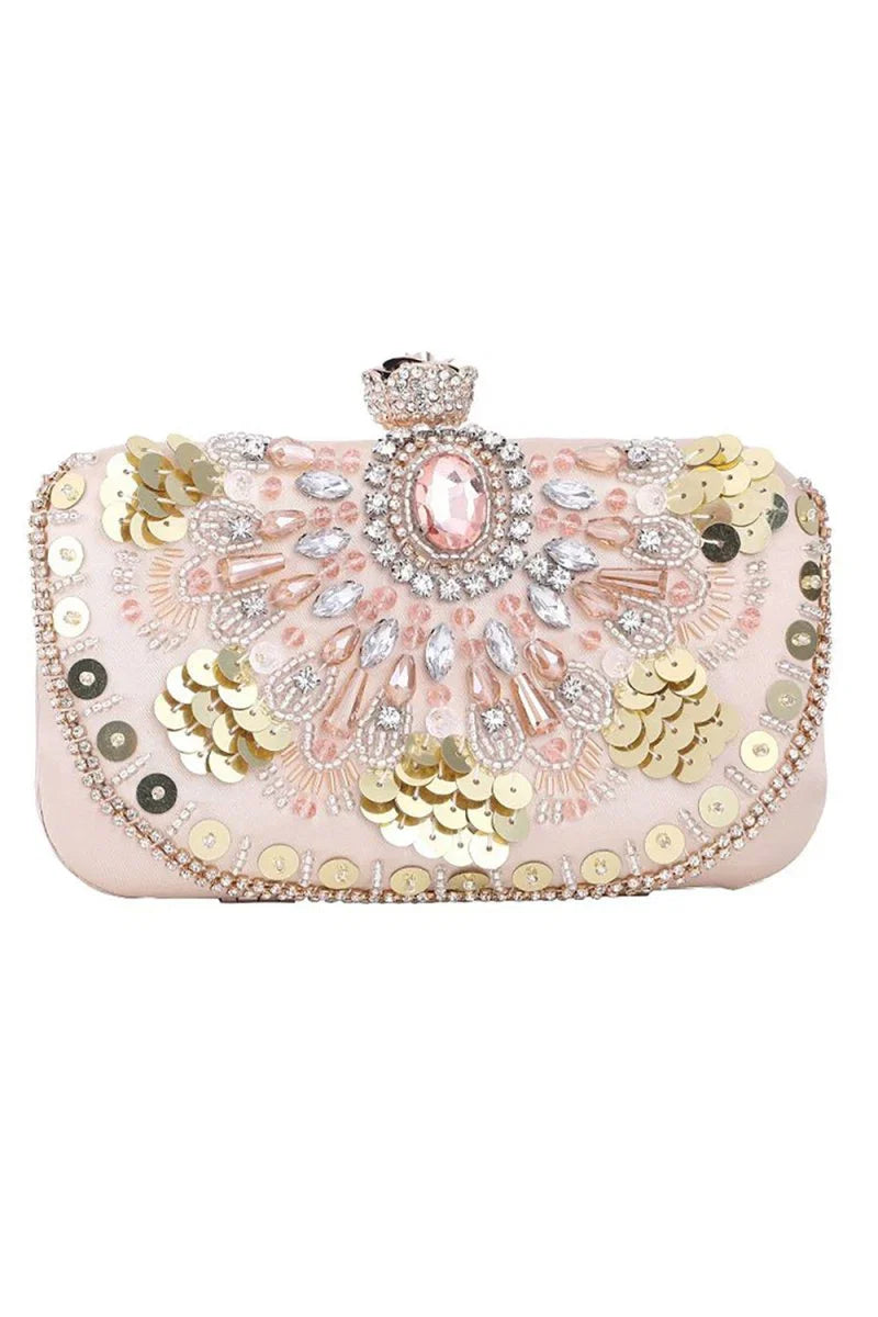 Sequins Rhinestones Square Party Handbag