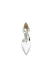 Chic Rhinestone Pointed Toe Ankle Strap Buckle Chunky Heel