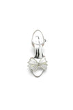Peep Toe Chunky Wedding Shoes with Bow